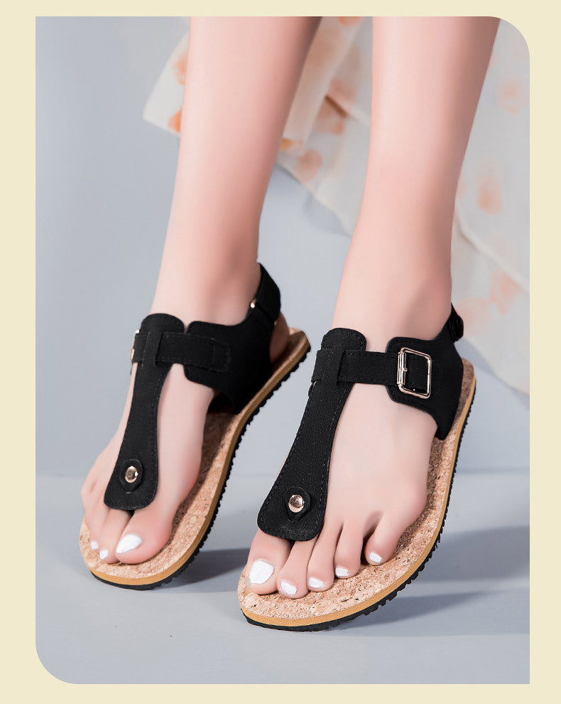Cowhide Buckle Strap Sandals β Sheepskin Lined Non-Slip