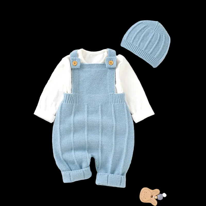 Sleeveless Knitted Baby Romper Set
