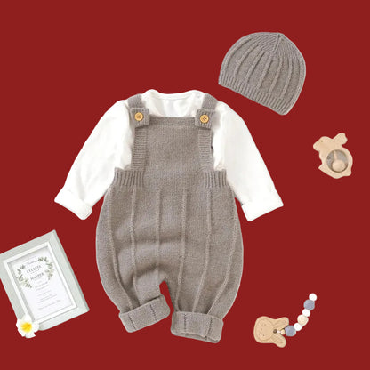 Sleeveless Knitted Baby Romper Set